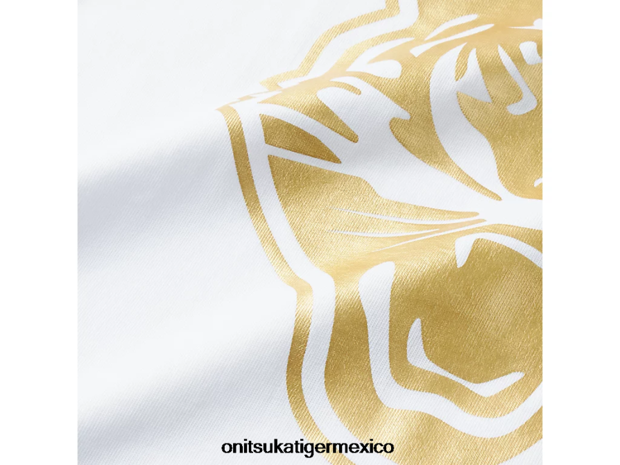 Onitsuka Tiger ropa 4P8D6N659 Oro blanco niños logotipo gráfico t