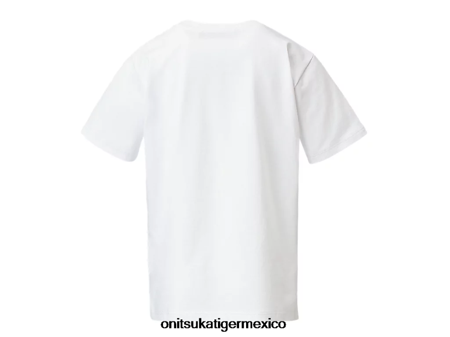 Onitsuka Tiger ropa 4P8D6N669 blanco auténtico/negro de alto rendimiento niños camiseta con logo