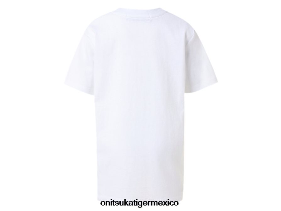 Onitsuka Tiger ropa 4P8D6N672 blanco auténtico/negro de alto rendimiento niños camiseta con logo