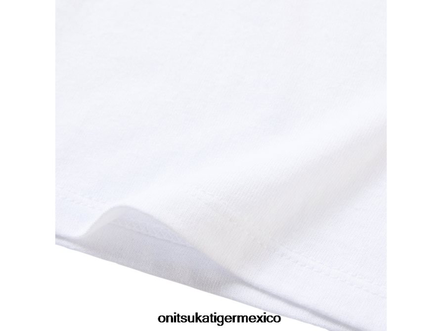 Onitsuka Tiger ropa 4P8D6N672 blanco auténtico/negro de alto rendimiento niños camiseta con logo