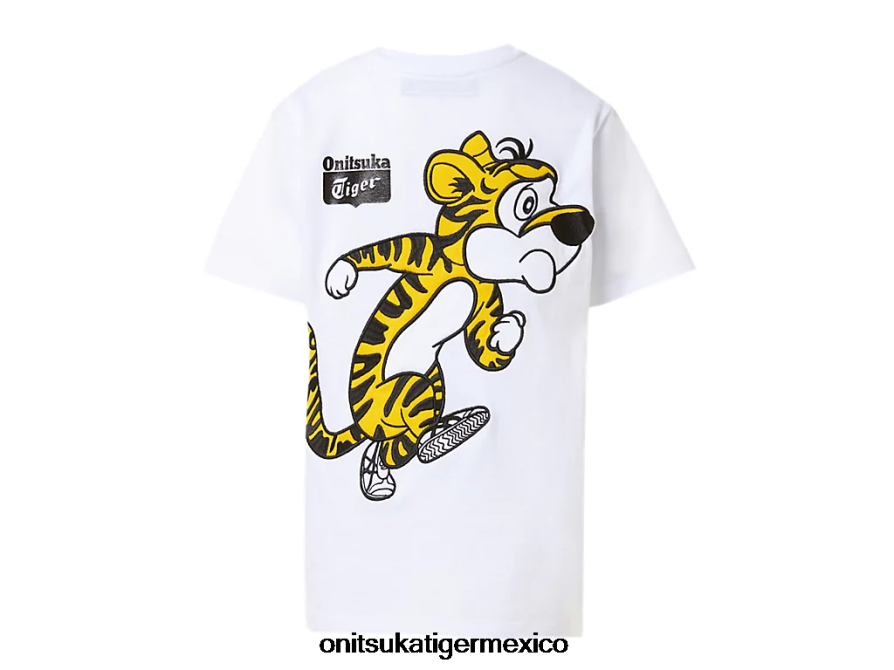 Onitsuka Tiger ropa 4P8D6N679 blanco real niños camiseta gráfica
