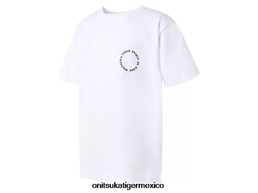 Onitsuka Tiger ropa 4P8D6N679 blanco real niños camiseta gráfica