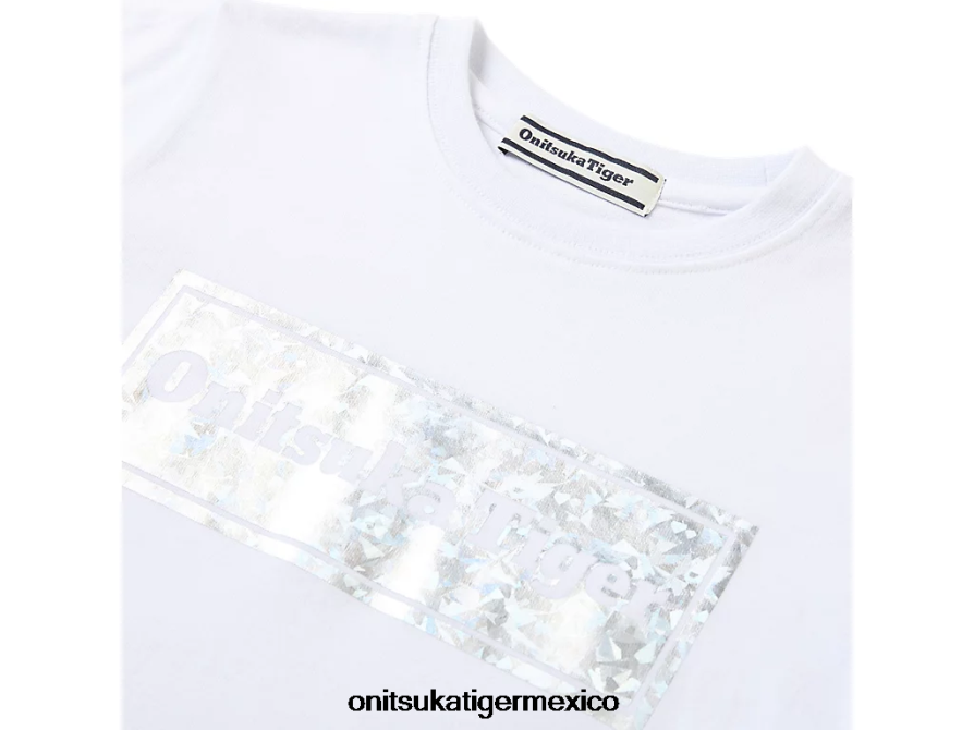 Onitsuka Tiger ropa 4P8D6N680 blanco real niños camiseta gráfica