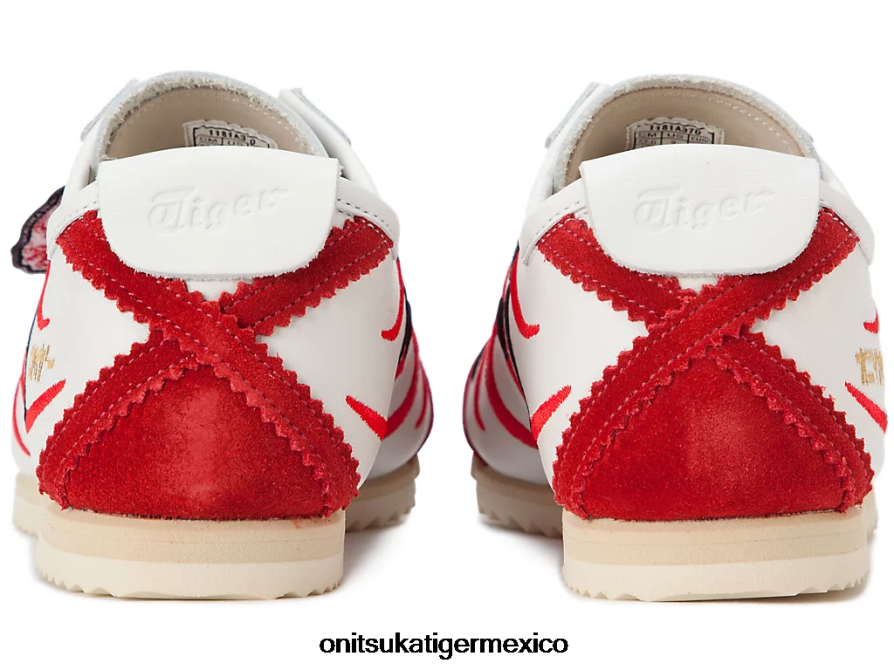 Onitsuka Tiger zapatos 4P8D6N140 blanco/rojo clásico hombres México 66 de lujo
