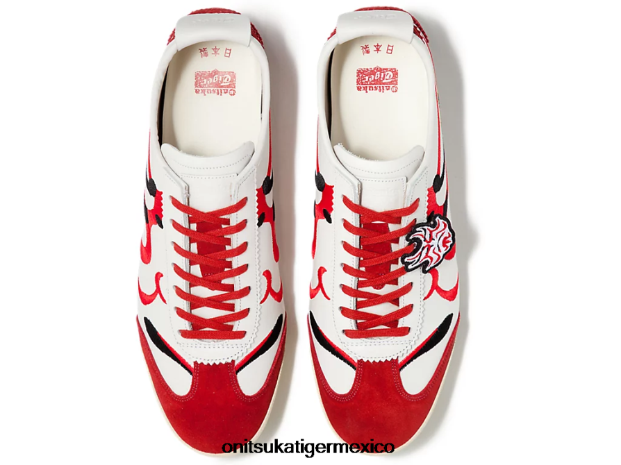 Onitsuka Tiger zapatos 4P8D6N140 blanco/rojo clásico hombres México 66 de lujo