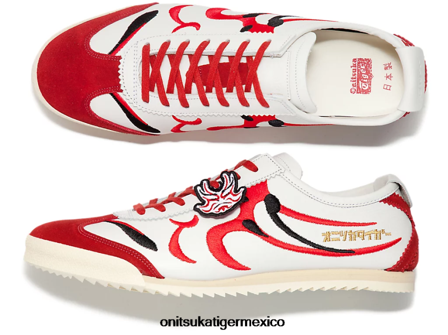 Onitsuka Tiger zapatos 4P8D6N140 blanco/rojo clásico hombres México 66 de lujo