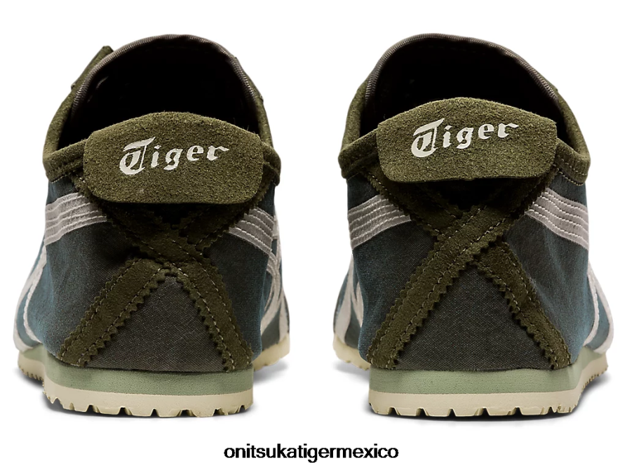 Onitsuka Tiger zapatos 4P8D6N180 manto verde/abedul unisexo México 66 sin cordones
