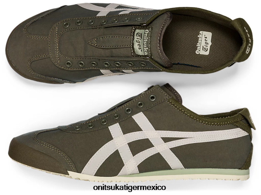 Onitsuka Tiger zapatos 4P8D6N180 manto verde/abedul unisexo México 66 sin cordones