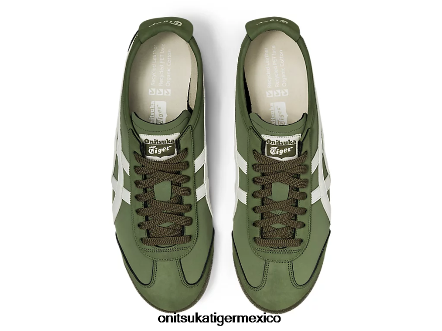 Onitsuka Tiger zapatos 4P8D6N260 verde manto/crema unisexo México 66