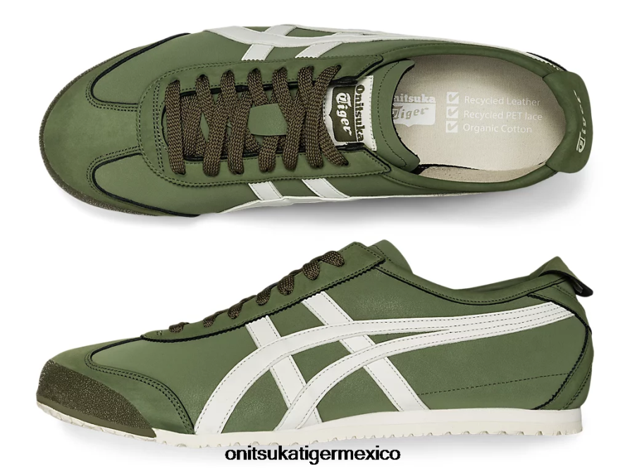 Onitsuka Tiger zapatos 4P8D6N260 verde manto/crema unisexo México 66