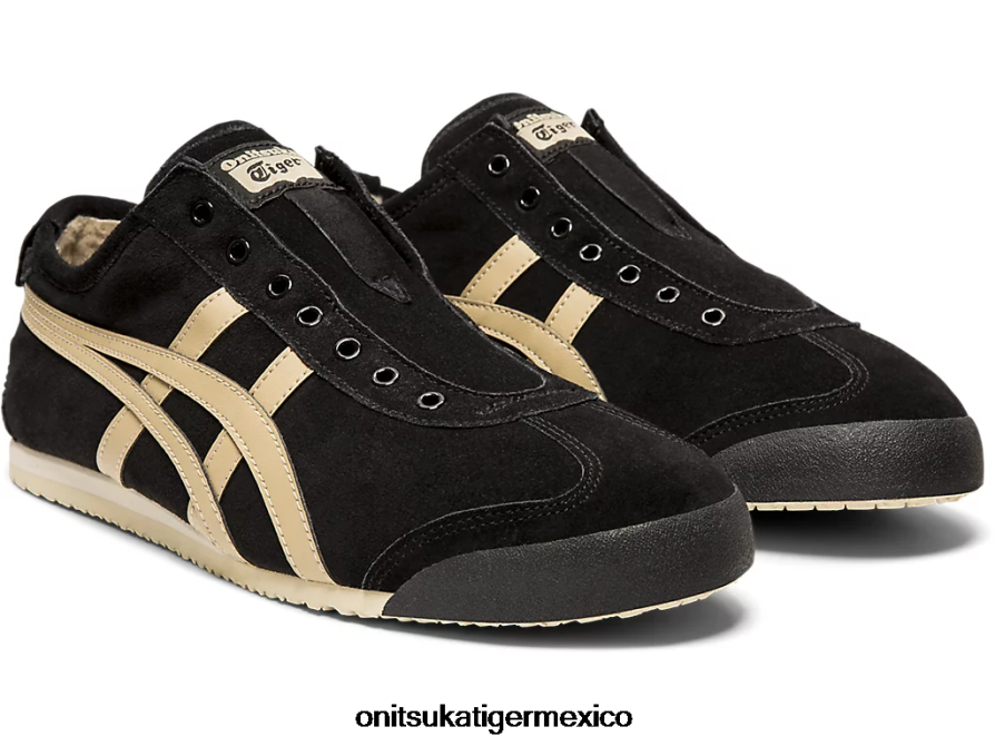 Onitsuka Tiger zapatos 4P8D6N348 crepé negro/madera unisexo México 66 sin cordones