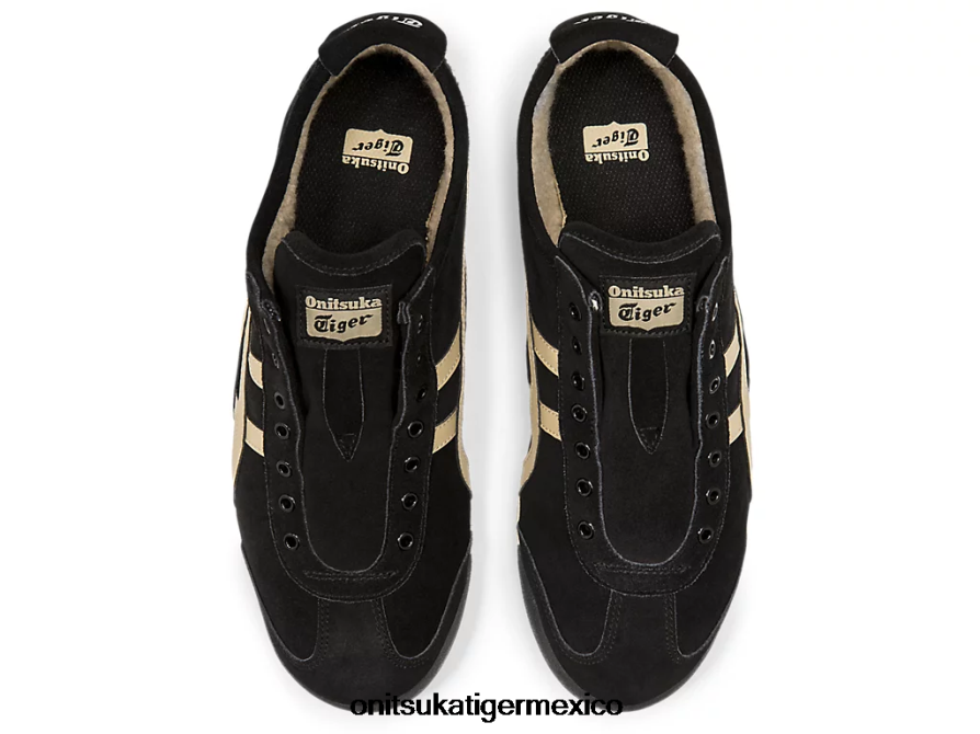 Onitsuka Tiger zapatos 4P8D6N348 crepé negro/madera unisexo México 66 sin cordones