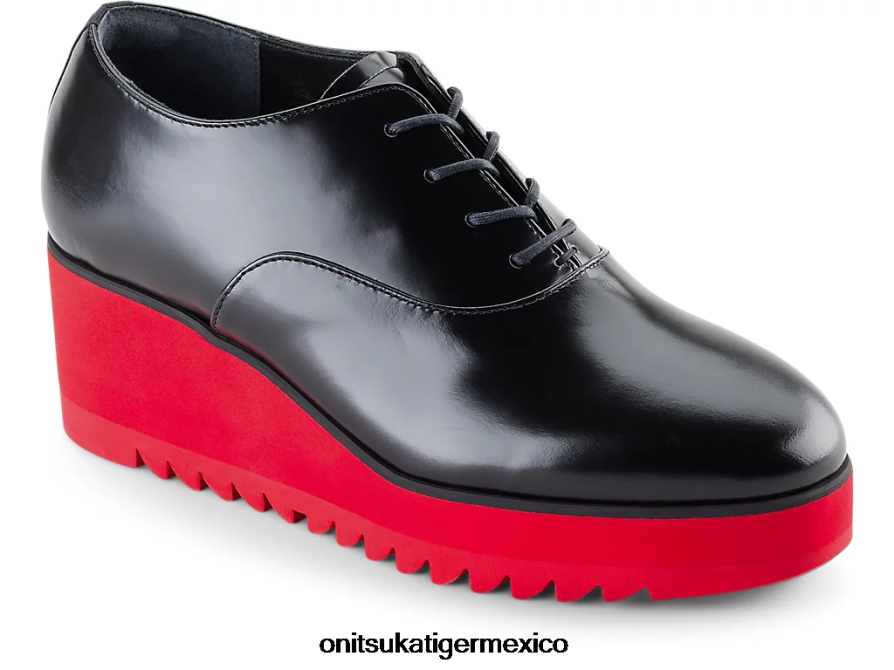 Onitsuka Tiger zapatos 4P8D6N576 negro/rojo clásico mujer cuña-o
