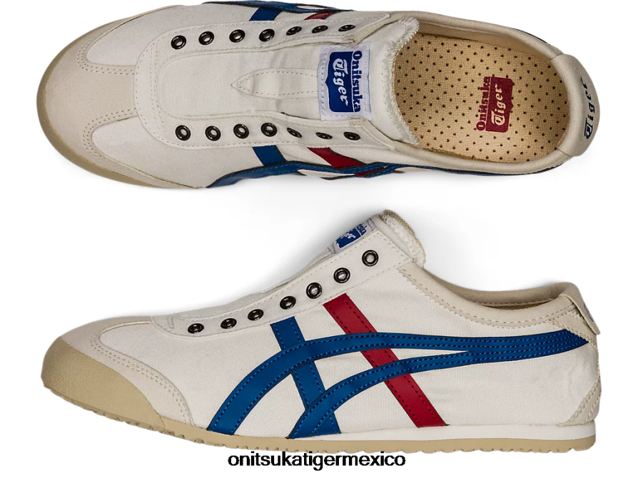 Onitsuka Tiger zapatos 4P8D6N63 blanco/tricolor unisexo México 66 sin cordones