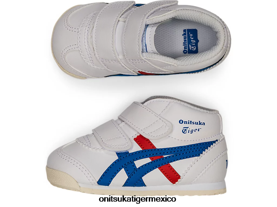 Onitsuka Tiger zapatos 4P8D6N658 blanco/azul directorio niños mexico mid-runner ts