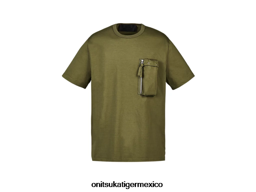 Onitsuka Tiger ropa 4P8D6N374 caqui hombres camiseta ss