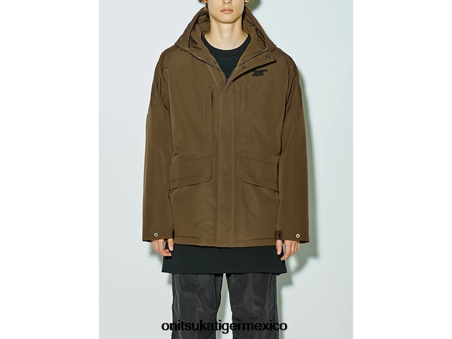 Onitsuka Tiger ropa 4P8D6N446 aceituna hombres chaqueta de plumas