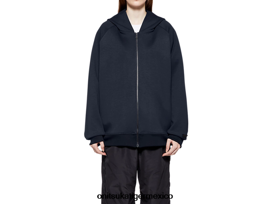 Onitsuka Tiger ropa 4P8D6N457 Armada hombres sudadera con capucha y cremallera