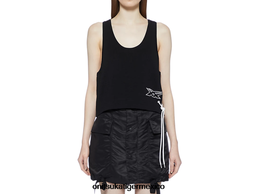 Onitsuka Tiger ropa 4P8D6N590 negro mujer camiseta sin mangas de punto