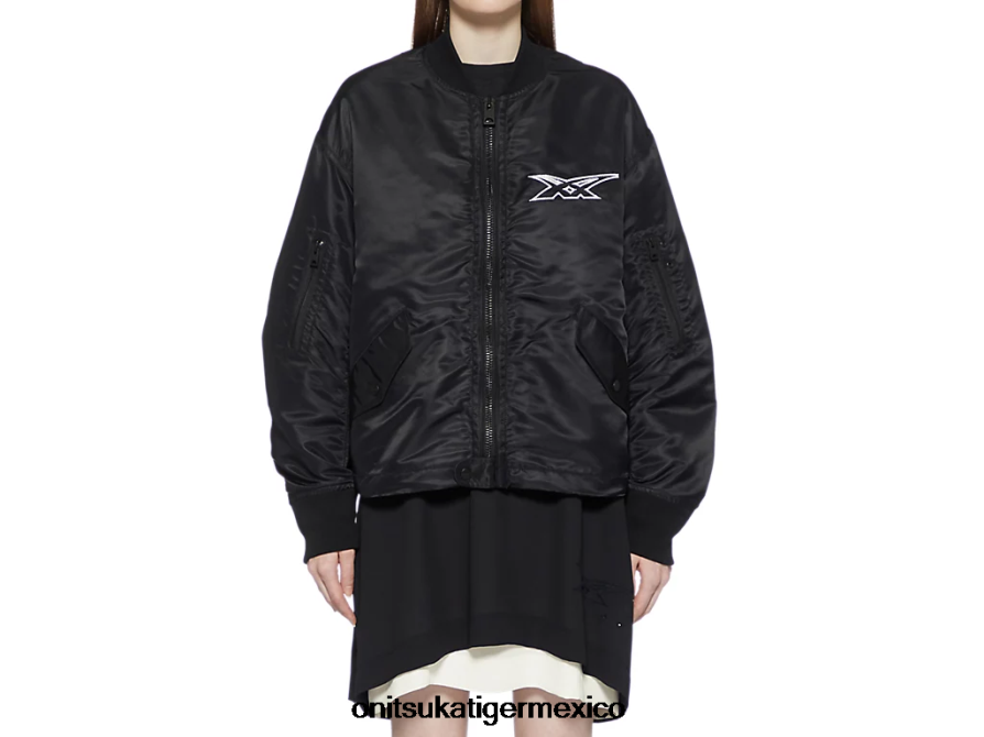 Onitsuka Tiger ropa 4P8D6N595 negro mujer chaqueta bomber