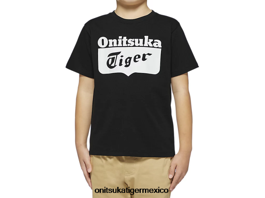 Onitsuka Tiger ropa 4P8D6N661 blanco negro niños camiseta con logo