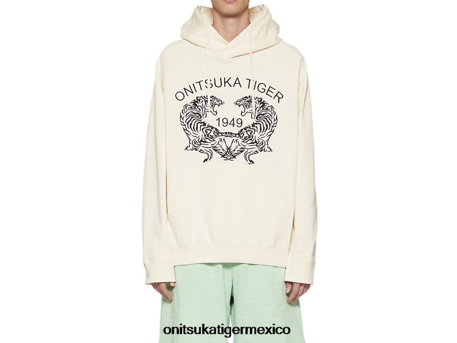Onitsuka Tiger ropa 4P8D6N398 blanco unisexo sudadera con capucha