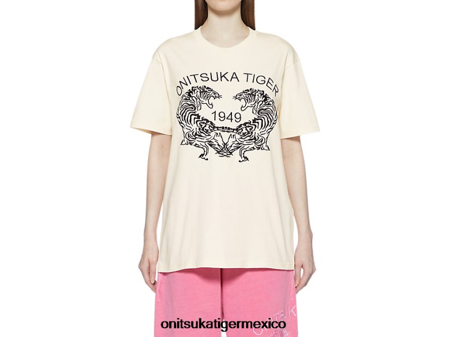 Onitsuka Tiger ropa 4P8D6N402 blanco unisexo camiseta gráfica