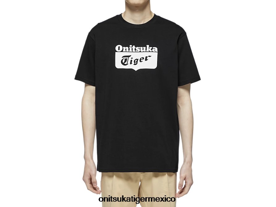 Onitsuka Tiger ropa 4P8D6N407 blanco negro unisexo camiseta con logo
